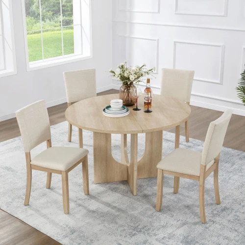 

#Round Dining Set With 4 Chairs, Modern Dining Table Set
