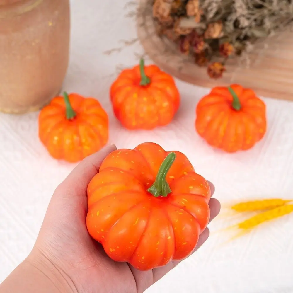 5PCS Foam Artificial Pumpkin Orange Mini Size Halloween Decorate Pumpkins Lifelike Party Supplies Pumpkins Festival Party