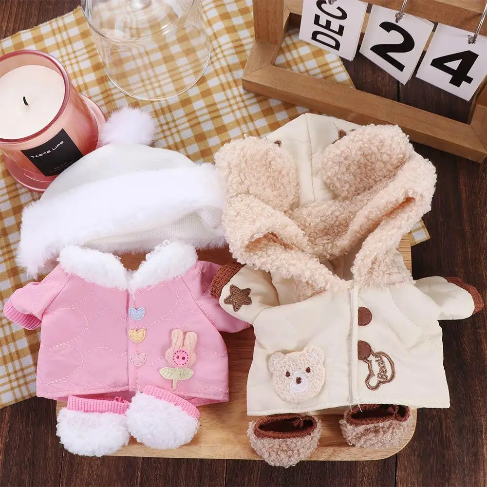 Coat 20cm Cotton Doll\'s Clothes Winter Set Outfit Doll Clothes Dress Multi Color Mini Cotton Doll Outfit Dress Kids Girls Toys