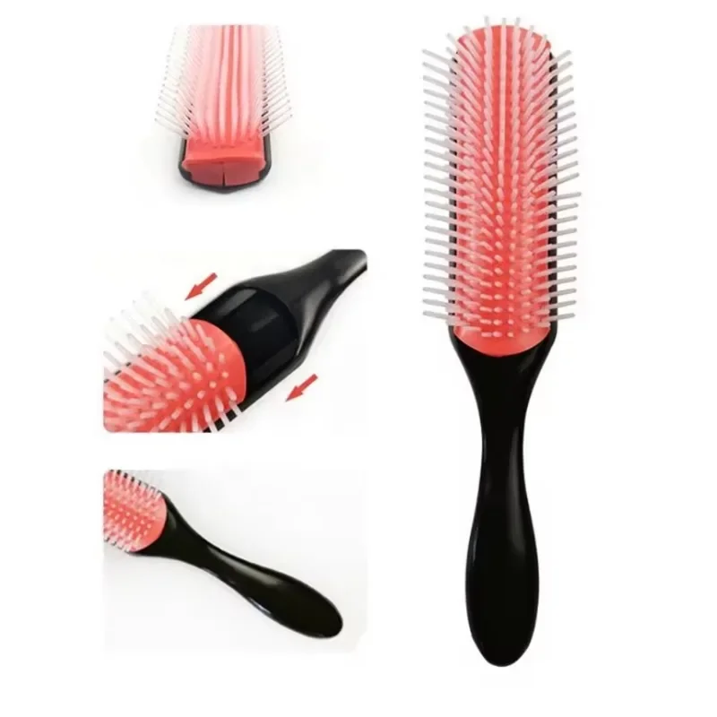 9-Rows Detangling Hair Brush Detangler Hairbrush Scalp Massager Straight Curly Wet Hair Comb