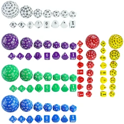 Polyhedral Dice Set DND Cubes POP D3-D100 Acrylic Dice Sets 15 Pcs Dice For Gift DND Game RPG Board Game Accessories