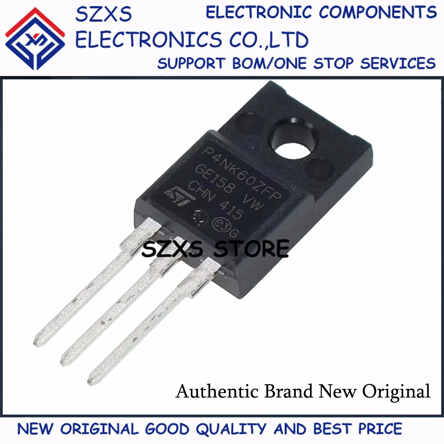 New Original 10Pcs STP4NK60ZFP P4NK60ZFP TO-220F 600V 4A MOSFET Field Effect Transistor In Stock Good Quality