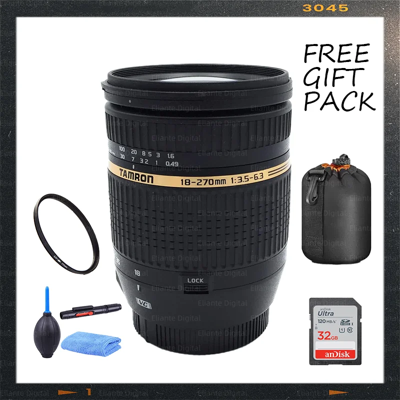 

Объектив для зеркальных камер Tamron Auto Focus 18–270 мм F/3,5–6,3 Di II PZD с зумом (модель B008S)