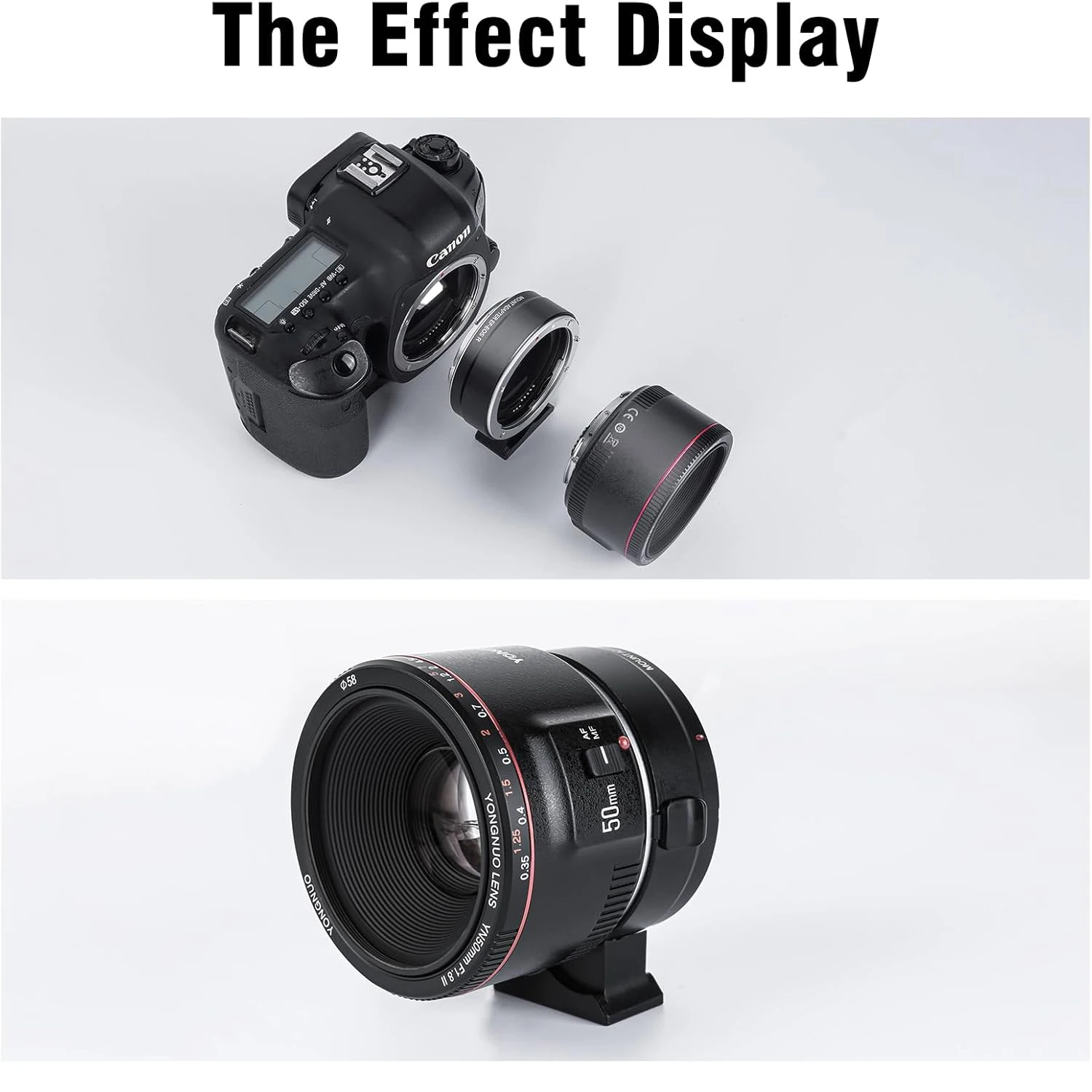 캐논 R50 EF EF-S 렌즈용 SuteFoto EF-EOS R - 캐논 EOS R RF 마운트 풀프레임 카메라용 포커스 카메라 렌즈 어댑터 링 IS 이미지