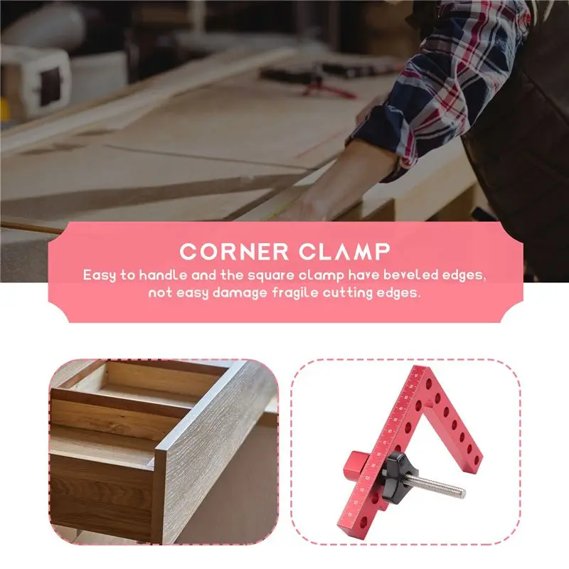 ABWZ-90 Degree Positioning Squares Right Angle Clamps, Aluminum Alloy L-Type Corner Clamp Woodworking Carpenter Clamping Tool