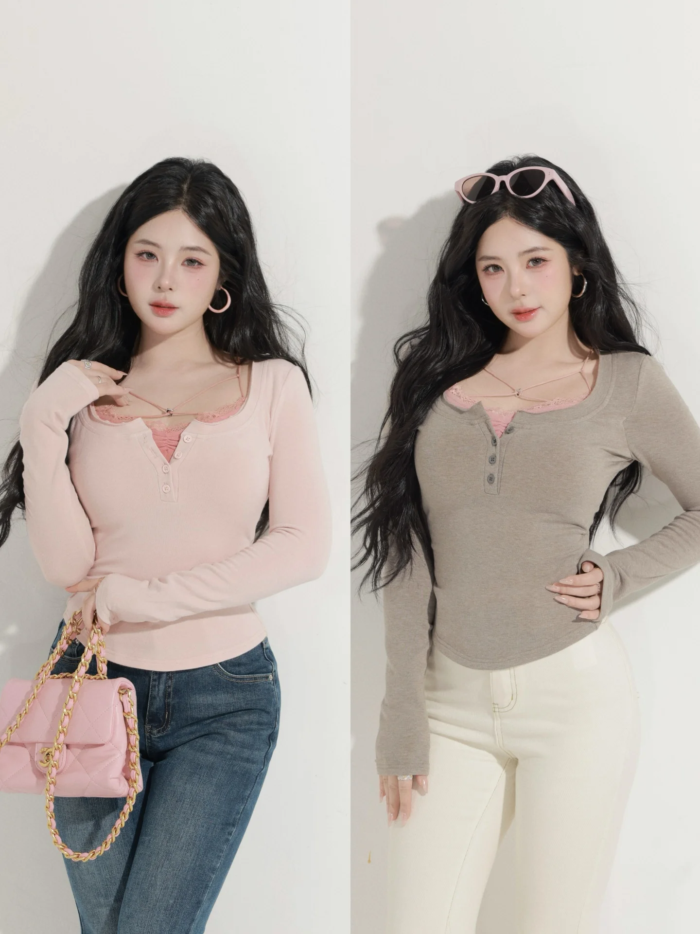 

Женский базовый топ с длинным рукавом и V-образным вырезом, с милым дизайном, утепленный флисом, для повседневной носки