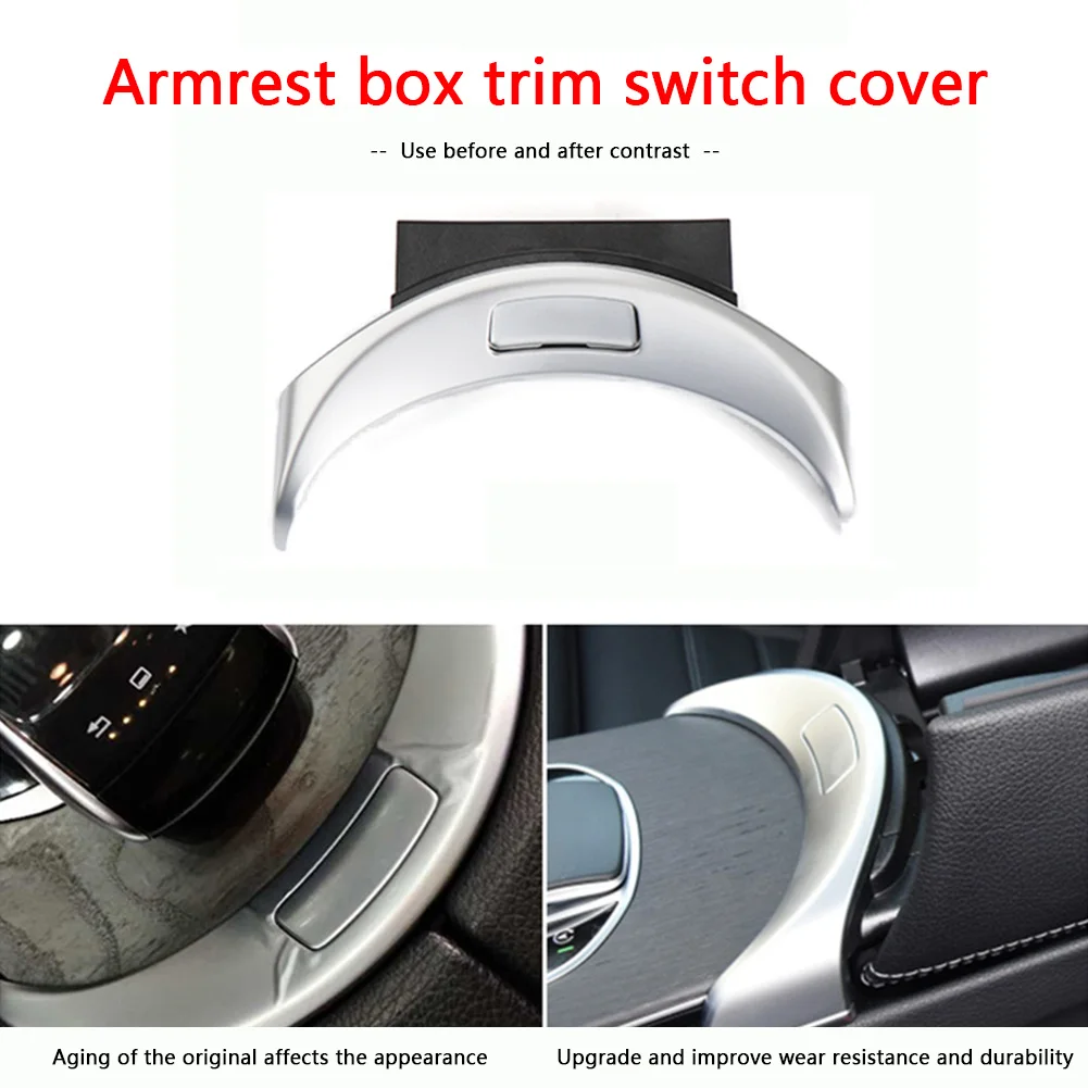 Chrome Center Console Armrest Switch Button Trim Cover for Mercedes Benz C GLC Class W205 W253 2015-2020 Car Accessories