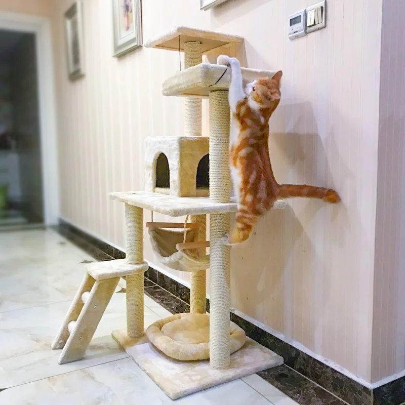 

Cat Climb Nest Tree One Super Grab Shelf Board Large Grab Column Villa Toys Tower Condo Scratcher Furniture Multi-functional