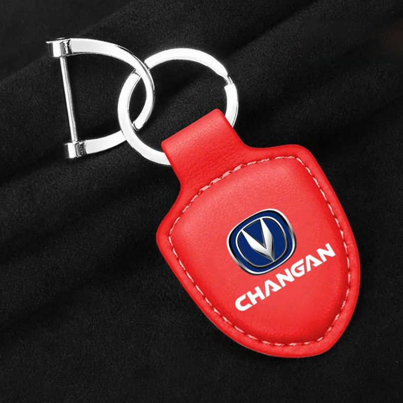 Fit Changan CX70 CS75Plus Deepal SL03 S07 UNI‑Z Luxury Genuine PU Leather Shield Key Chain Buckle Gift Auto Accessories