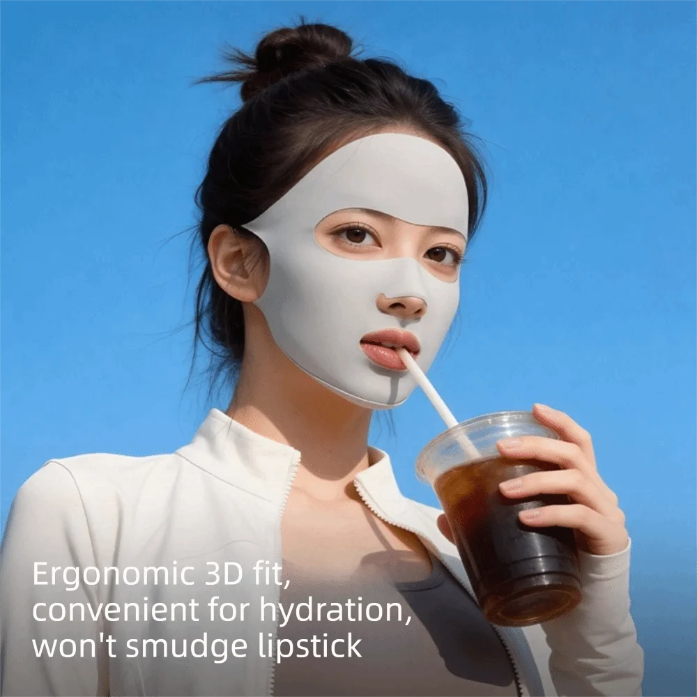 Adjustable Summer Ice Silk Mask Breathable Sunshade Sunscreen Mask UV Protection Thin Face Gini Mask Women/Girls