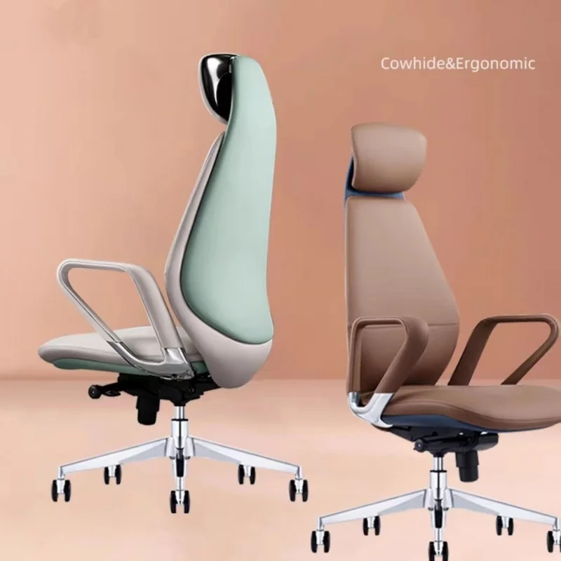 

Ergonomic Made Of Carefully Selected Genuine Leather, Comfortable Backrest, Executive , Office Swivel Chair, Home Stu