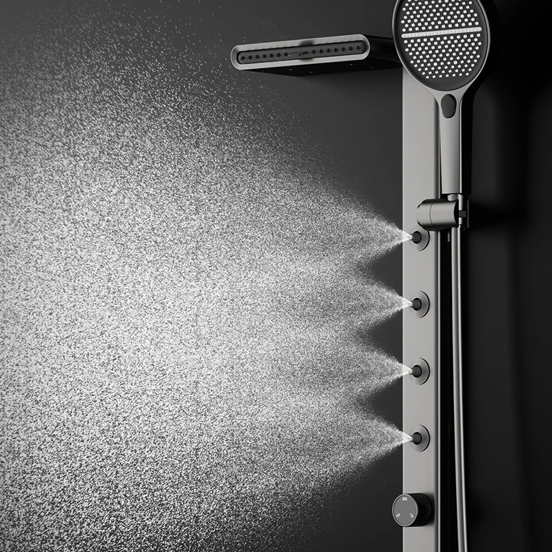 Hidden Wall-Mounted Thermostatic Shower - close-up view