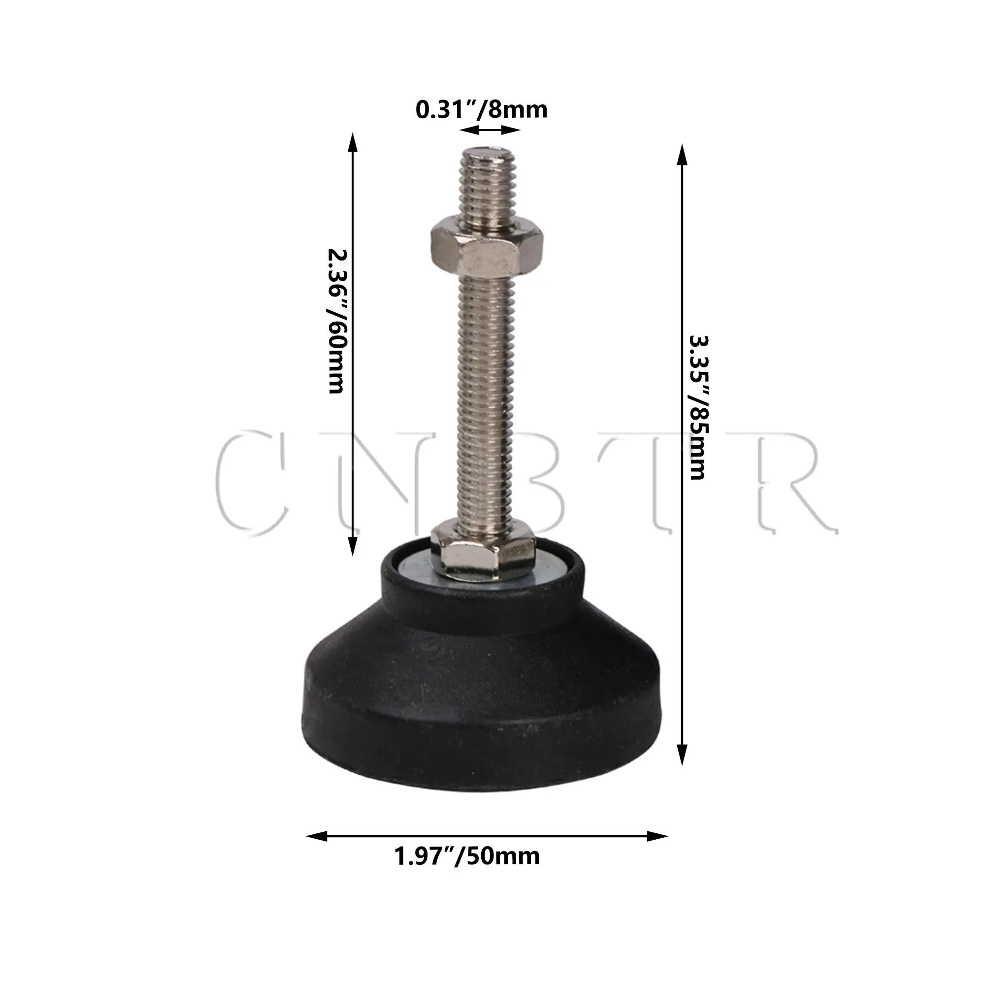 Cnbtr 8 peças móveis niveladores riser m8x60mm fio náilon & metal para mesa