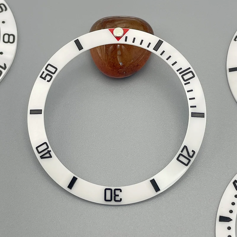38mm Curved Ceramics Bezel Insert Rings Fits SUB SKX007 SKX009 GMT Watch Case NH35 NH36 Movement Mens Watches Refit Parts