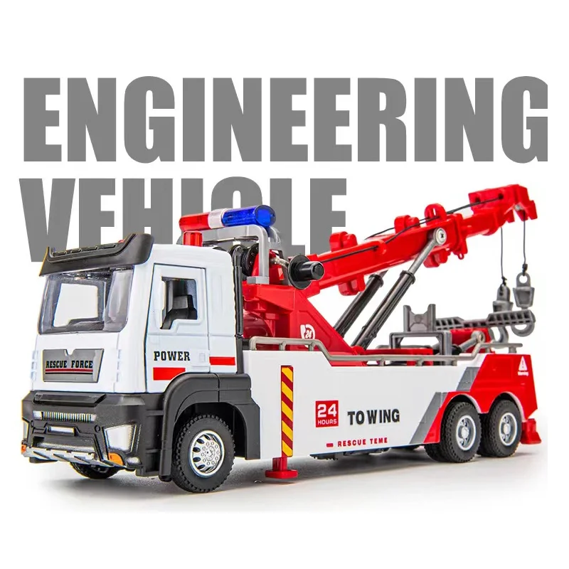 

1:32 Alloy Engineering Car Model Metal Diecasts Toy Vehicles CarDouble Hook Obstacle Clearing Vehicle Boy Collection Gift Toys