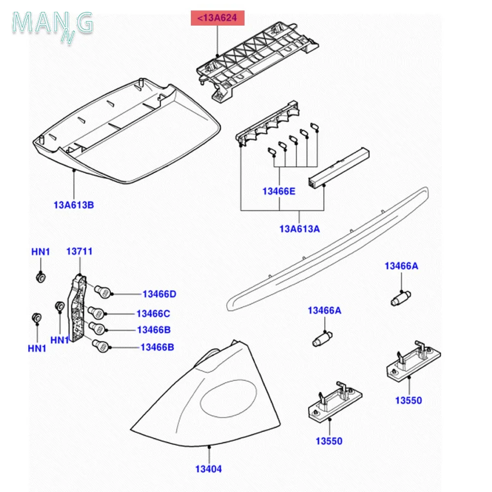 High mount brake light bracket For Ford Mondeo Focus MK2 Escort 1S71-F13A624-AB 1S7Z 13A624 A 1217369