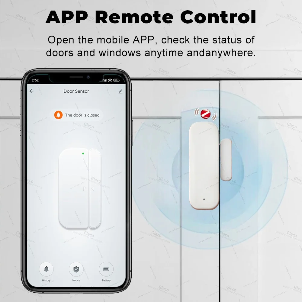 WiFi Zigbee3.0 2MQTT 스마트 도어 윈도우 센서, Tuya 보안 경보 감지기, 열림/닫힘 모니터는 Alexa Smart Life와 호환됩니다. 전면 이미지