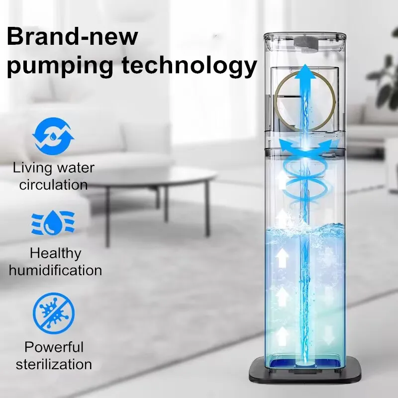 مرطب الضباب الساخن لغرفة النوم المنزلية ، النساء الحوامل والرضع لديهم كمية كبيرة من الضباب والرذاذ ، مرطب داخلي مثبت على الأرض