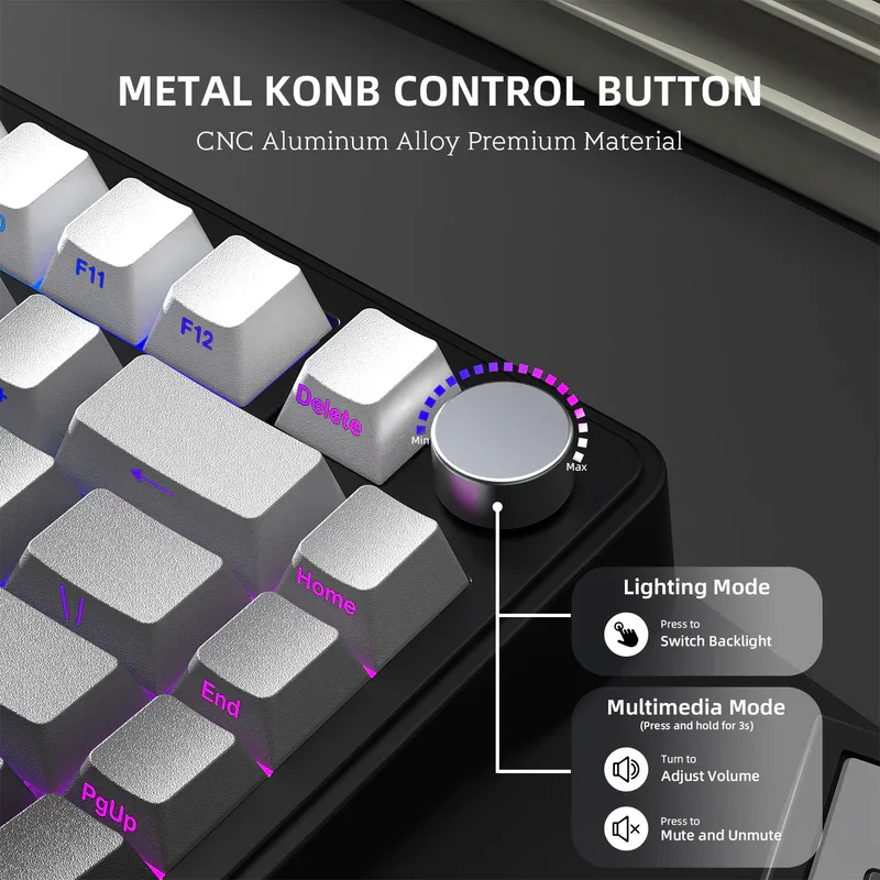 Imagem -03 - Ataque Shark X85 Teclado Mecânico Bluetooth 2.4g Tri-mode Efeitos Rgb Tela Tft Botões de Metal Full-key Hot-swap Win e Mac