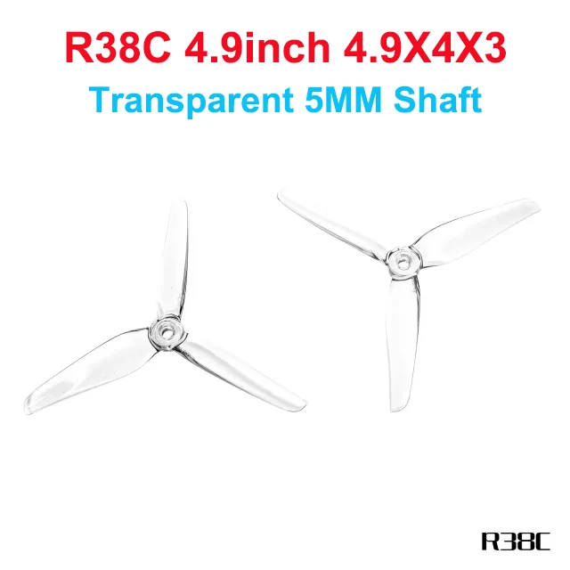 HQProp(8CW+8CCW) R38C 4.9X4X3 / R38 5.1X3.8X3 CW CCW PC 4.9-Zoll 5.1-Zoll 3-Blatt-Propeller für 2207 2306 bürstenlose Motoren – Detail 10