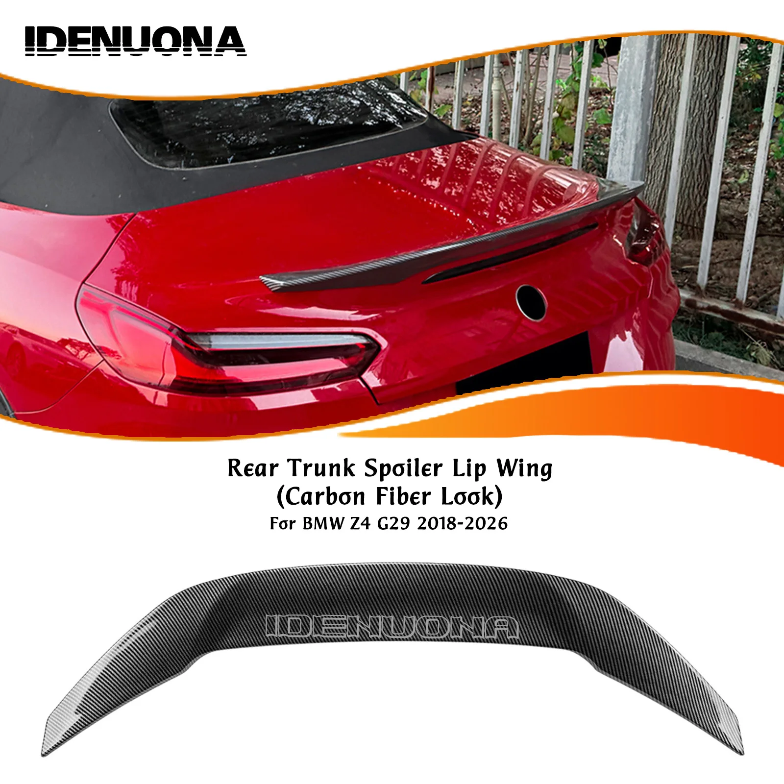 

Rear Trunk Lid Spoiler Wing Lip Carbon Fiber Look/Gloss Black Tail Tailgate Splitter For BMW Z4 G29 2018-2026