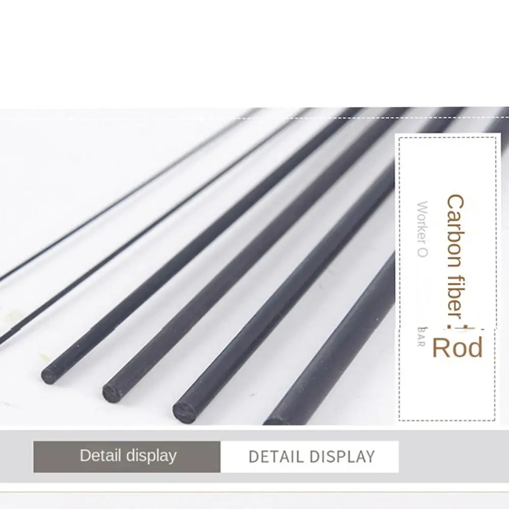 12pcs 1.0-3.5mm Solid Carbon Rod Carbon Connection Tube Fishing Rod Accessories Road Fishing Rod Modified Broken Rod Repair