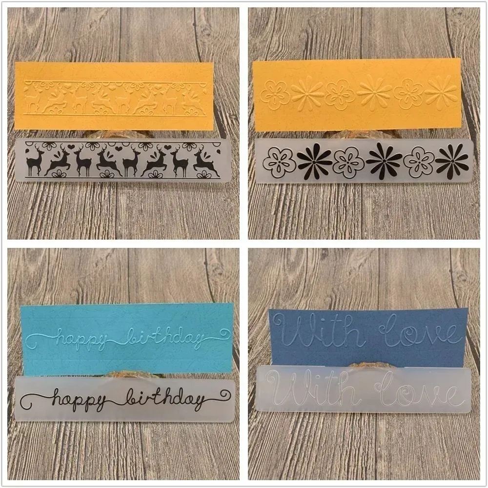 Koronkowe kwiaty plastikowa teczka z wytłoczonym wzorem szablon do scrapbookingu papier do albumu dekoracja kartek urodzinowych Diy Craft — zdjęcie 3