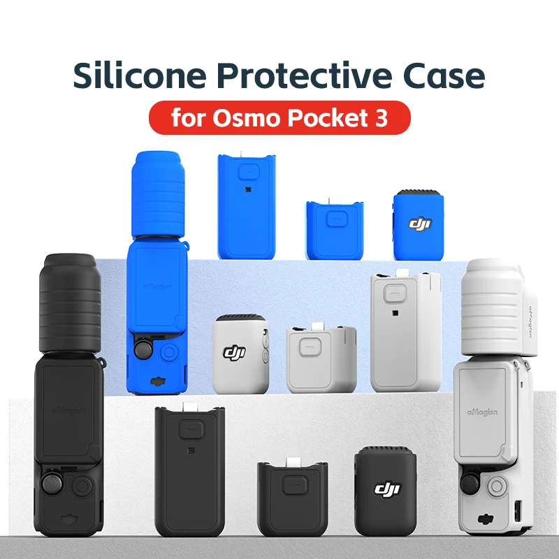 Silicone Cover Set for DJI Osmo Pocket 3 Full Protection Host Lens Screen Protective Cover Case With Anti-lost Rope For Pocket 3