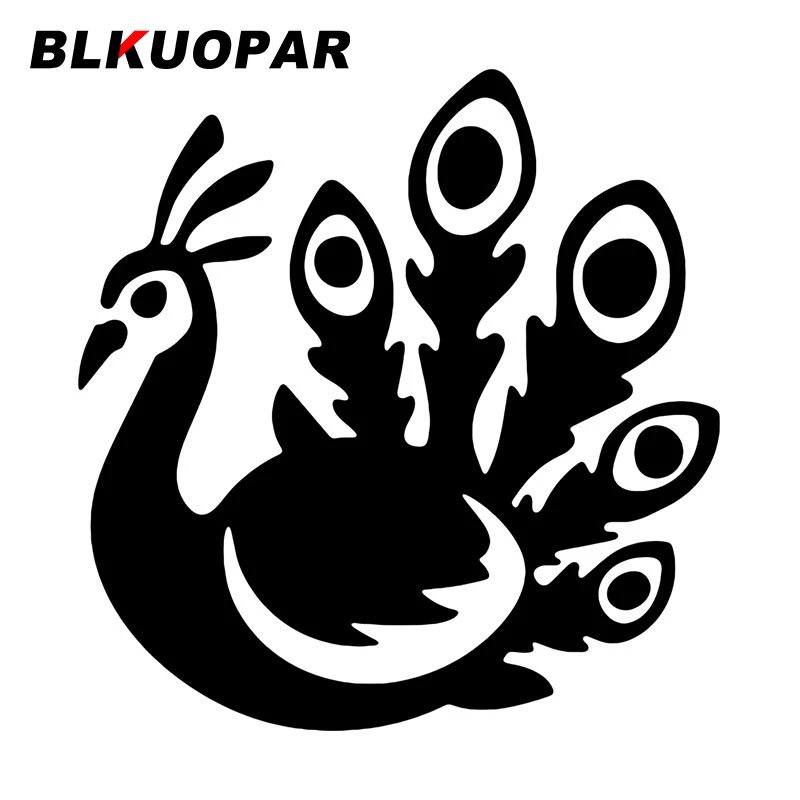 

BLKUOPAR Pretty Peacock Rubber Stamp Funny Car Stickers Sunscreen Anime Decal Personality Refrigerator Car Styling Graphics