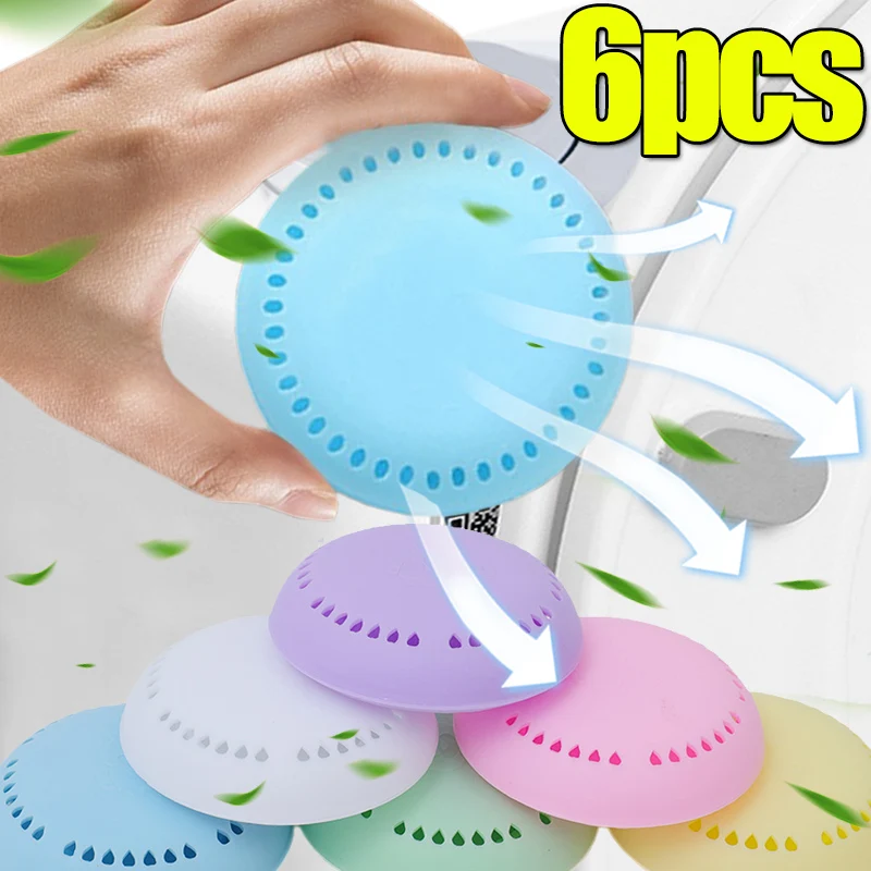 1/6PCS Adhesive Solid Air Fresheners Bedroom Toilet Lasting Deodorant Bedroom Wardrobe Car Replaceable Round Fragrance Tablets