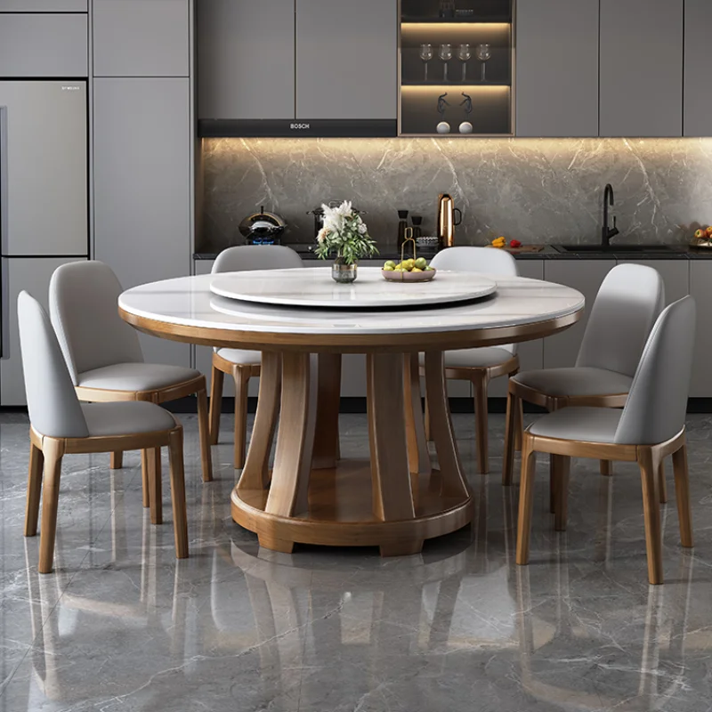 

Kitchen Luxury Dining Table Wood Nordic High Design Round Dining Table Chairs Sets Restaurant Muebles De Cocina Home Furniture