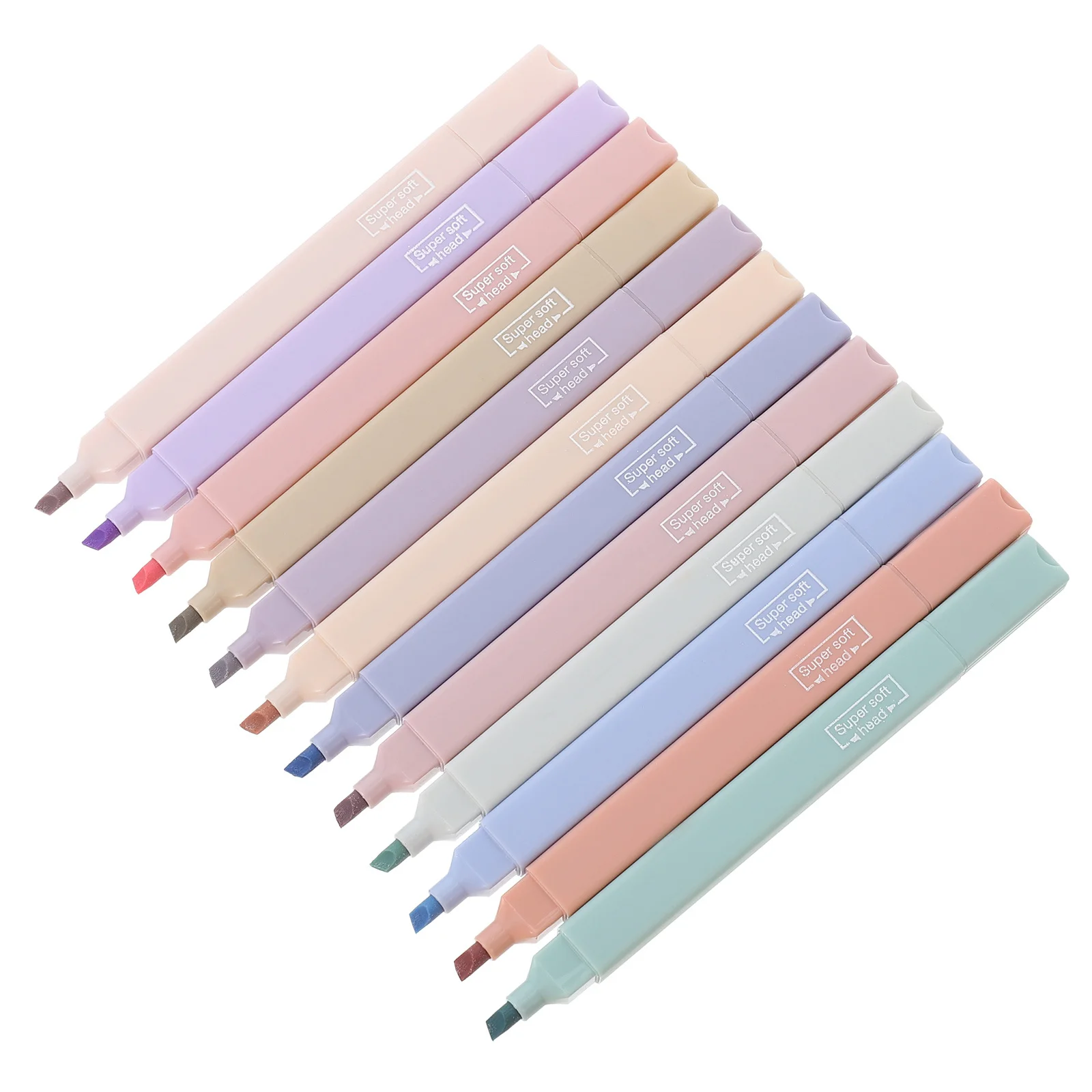 

12 Pcs Double Ended Highlighter Note Markers Pen Double-headed Highlighters Plastic School Sided Popular