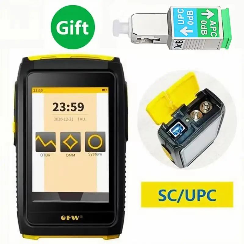 New OFW Mini OTDR Active Fiber Live Test 1550nm 20dB Optical Fiber Reflectometer Touch Screen OPM VFL OLS Fiber Tester SC