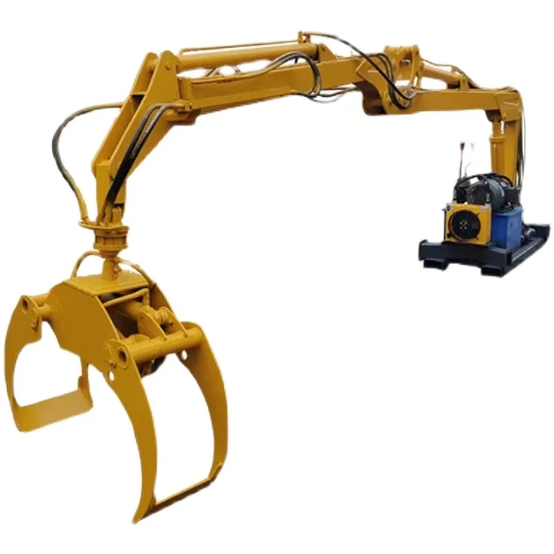 

2025Forestry Machine Trailer Mounted Log Grapple Hydraulic Manipulator Folding Arm Log Grab Crane
