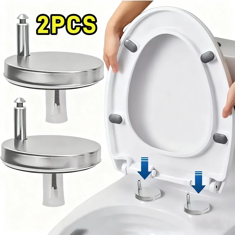 

2Pcs Universal Stainless Steel Toilet Seat Connector Fix Hinge Fitting Replacement Fixings Screws Pin Bathroom Accessories