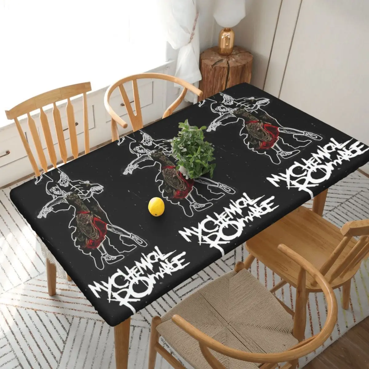 My Chemical Romance Customized Rectangular Tablecloth Waterproof Table Cover for Dining Events Table Cloth