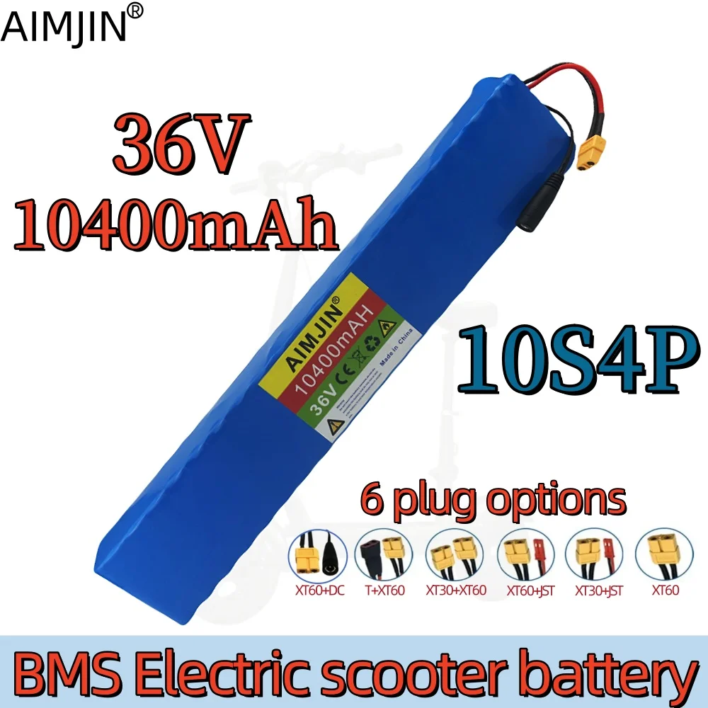 36V 10S4P 10.4Ah 10400mAh 18650 Lithium Ion 42V Battery Pack Original high power cell Built - In BMS Protection，with charger