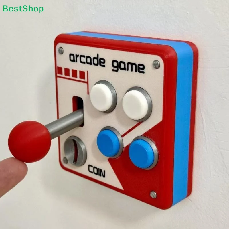 ★Retro Arcade Game Joystick Wall Light Switch Panel 80s Vintage Decorative Wall Plate Cover for Game Room Bedroom
