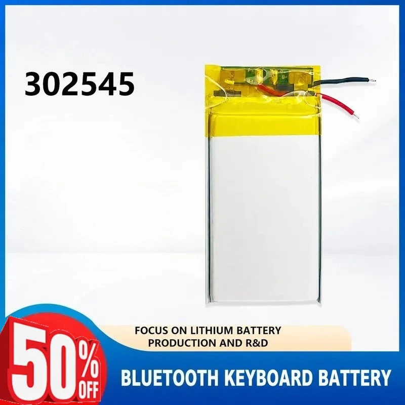 for Universal Bluetooth Keyboard 302545 Polymer Lithium Battery Cell Pure Cobalt Rechargeable Li-ion Battery Pack Wholesale