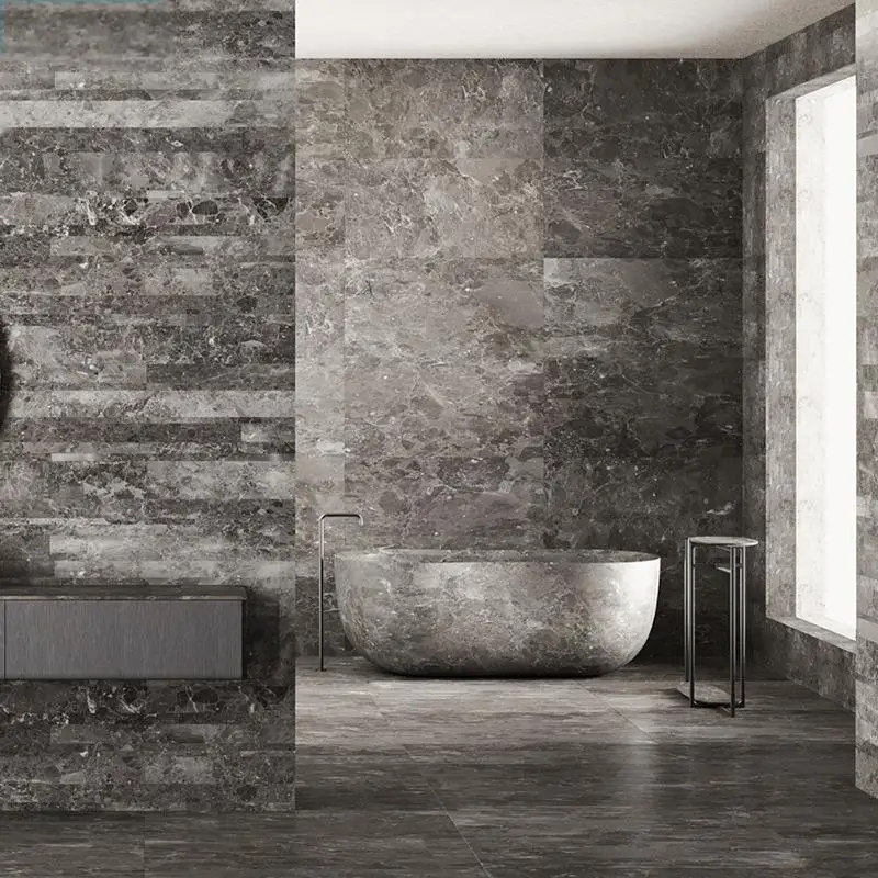 Natural Marble Bathtub,  Custom Hotel/Villa Bathroom, Artistic， Indoor/Outdoor Shower, Carved Minimalist Luxury,One-Piece Design