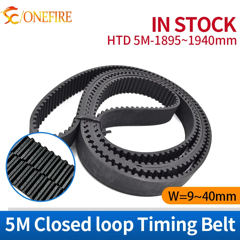 

HTD 5M Timing Belt Length 1895 1900 1915 1930 1940mm 5M Rubber Belt Width 9~40mm for CNC Belt HTD5M Closed Loop Belts