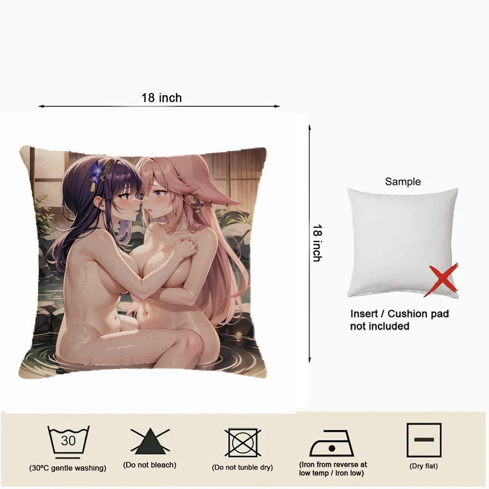 Throw Pillow Covers Hentai Decorative Pillows for Sofa Cushions Cover Personalized Gifts Luxury Living Room Decoration Home Gift