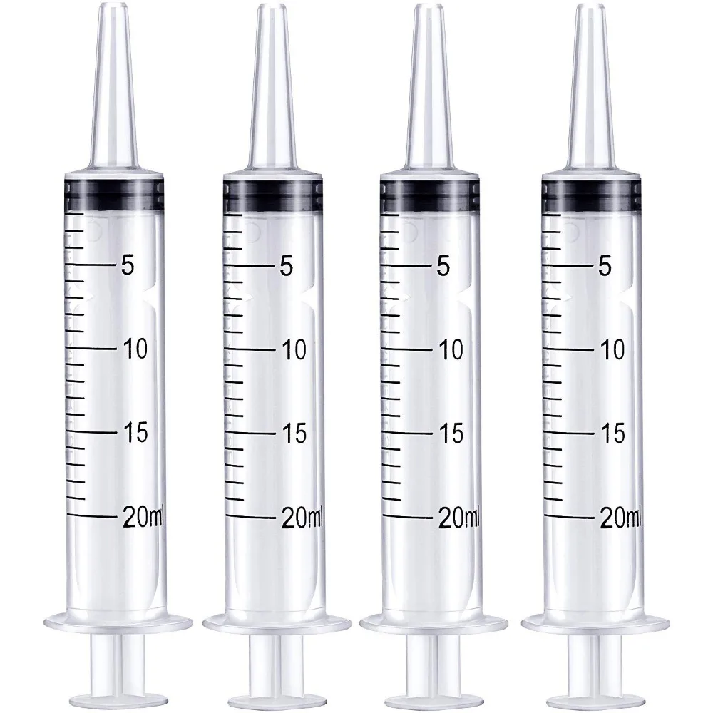 4Pack Capacity Syringe Pump 20ml 60ml Large Plastic Syringe Measuring Syringe Tools Dispensing Multiple Uses Pet Medicine Feeder