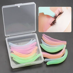 8 Pcs/Box Multi Color Jelly Perm Eyelash Pad Lifting Silicone Stripe Reusable Eye Lashes Extension Lifting Curler Makeup Tools