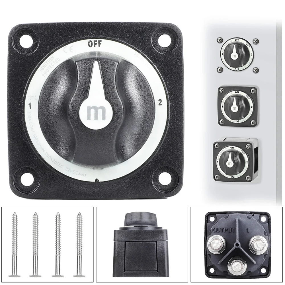 300A 3 Position Battery Switch 6008200 For M-Series Boat Marine RV Car Camper UTV Ignition Protected Power Cut Off Isolator