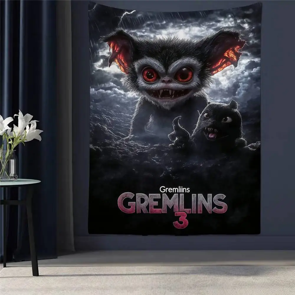 

1PC Classics Movie Gremlins Anime Tapestry Hippie Flower Wall Carpets Dorm Decor Wall Hanging Home Decor