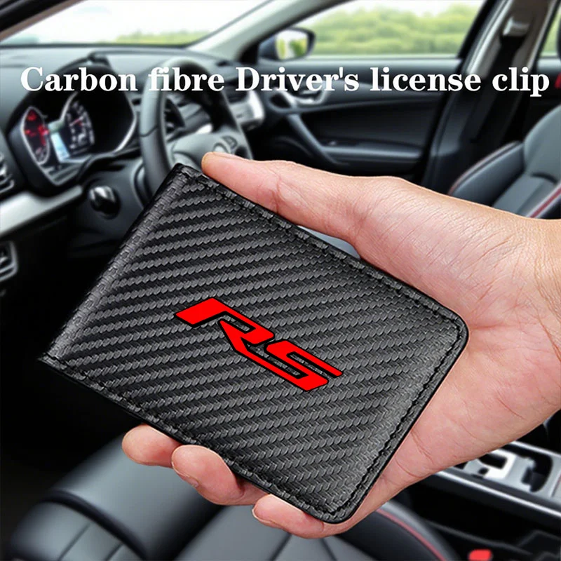 Carbon fiber car certificate holder driver's license holder For Chevrolet RS Corvette Silverado Camaro Tahoe Cruze Accessories
