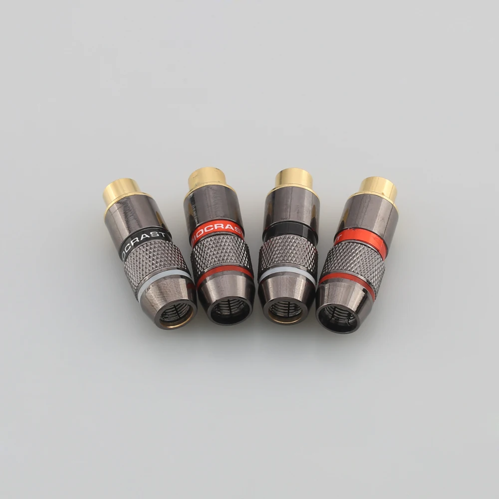 4pcs 24k placcato oro femmina RCA spina connettore cavo Audio adattatore RCA femmina per connettori Audio Video fai da te connettori Rca