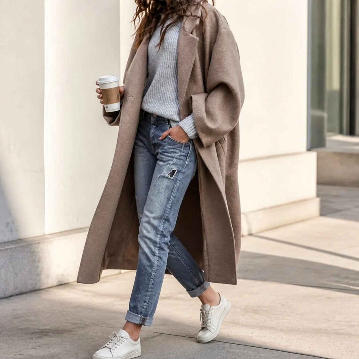 Slim Fit Long Sleeves Coat Elegant Women Coat with Zipper Closure Three Dimensional Decoration Notched Lapel Commuter Chic