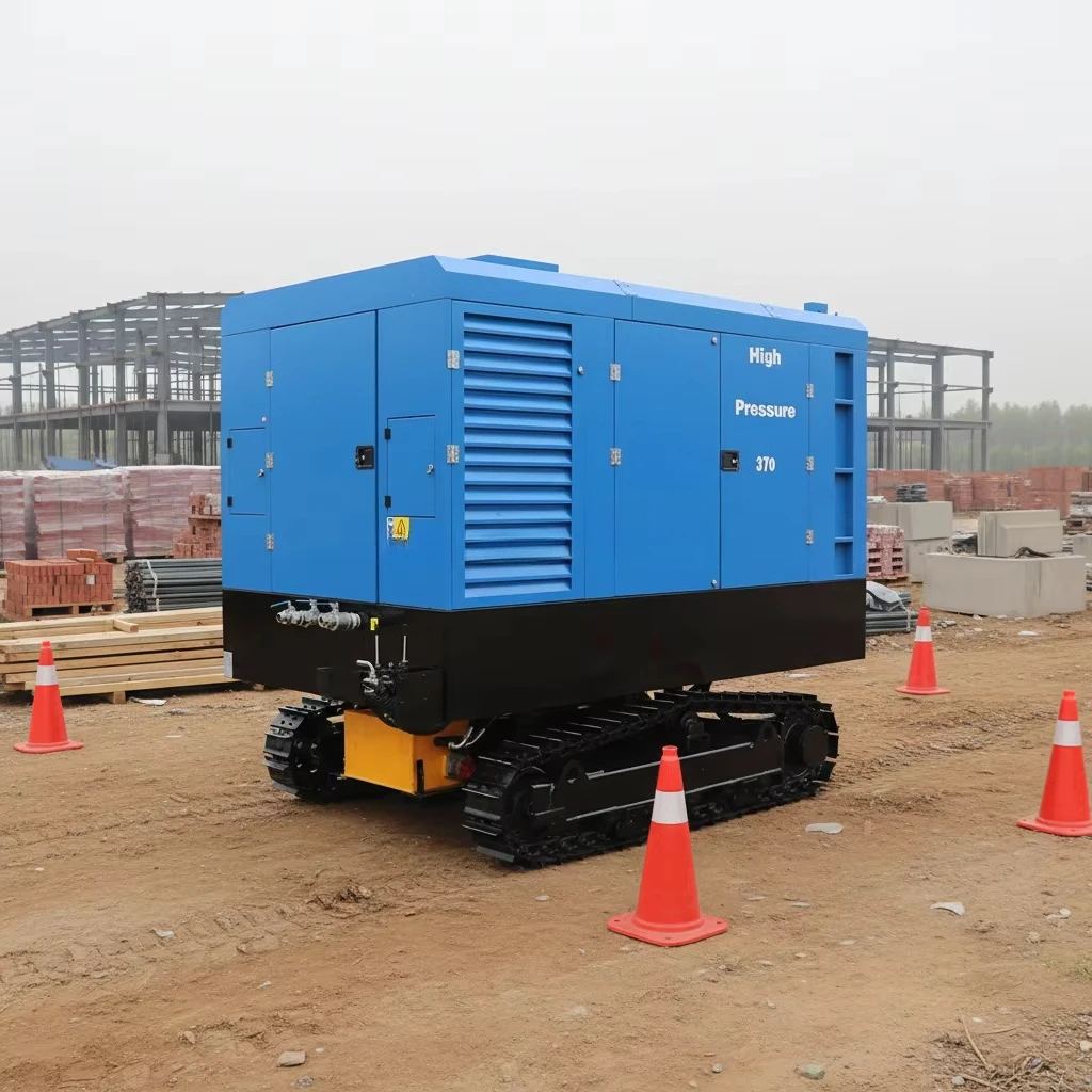 Hot Sale High Quality 185cfm 400cfm 10 Bar 13 Bar Mining Compressor Stationary Diesel Screw Air Compressor Engine Air Cooled